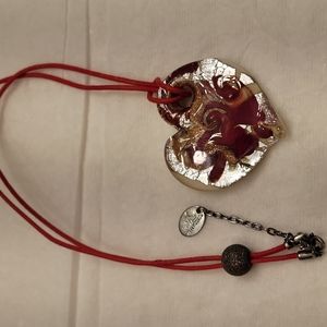 Venetiairum heart mirano glass necklace.